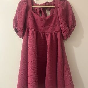 Free People Textured Pink Mini Dress